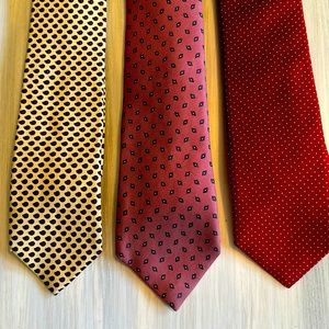 # 3 Mark Shale Made in England Silk Ties